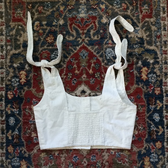 Free People Shoulder tie heavy cotton crop top - Picture 2 of 6